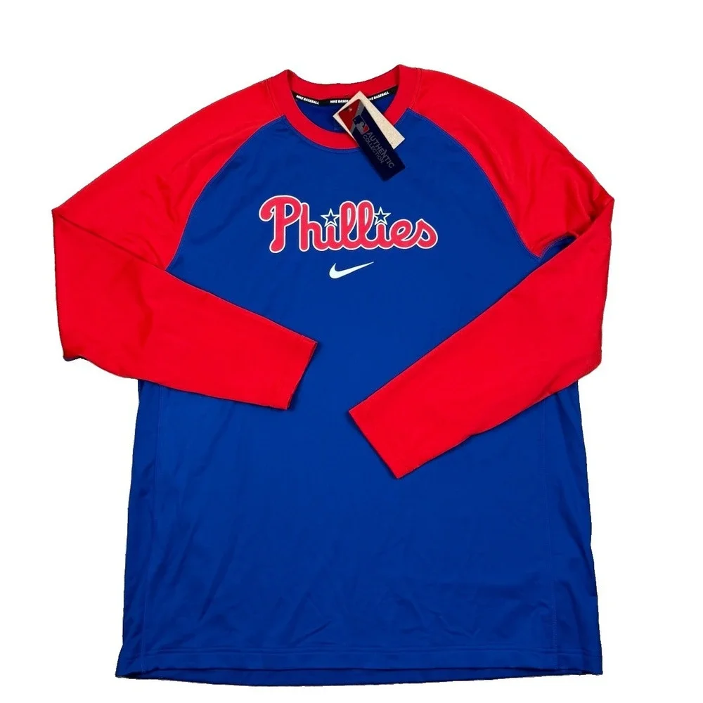 Philadelphia Phillies Nike Baseball Authentic Collection Shirt XXL Dri Fit L/S
